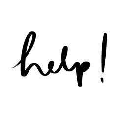 Help! black hand lettering typography