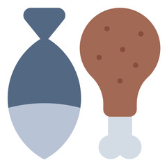 Meat and Fish Protein flat icon