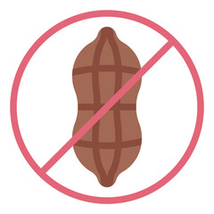 Nut Free flat icon