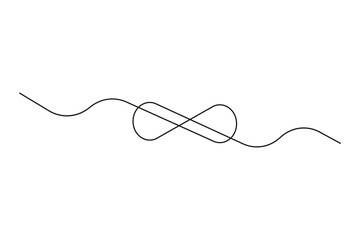 Infinity symbol drawn by one line. Vector illustration. EPS 10.