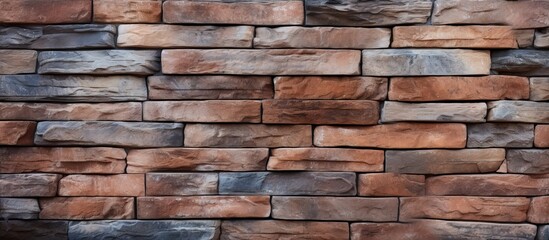 Texture of a brown brick wall on a stone background.