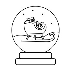glass ball snow christmas new year doodle