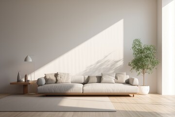 Nordic designed interior of a living room in a cozy modern house