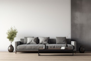 Nordic designed interior of a living room in a cozy modern house