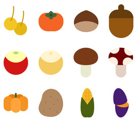 Set of vegetables icon set