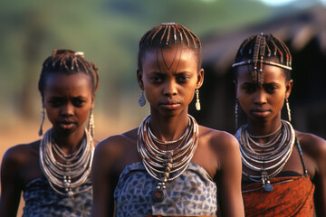 local tribal women in Africa village