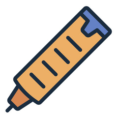 Epipen for allergy first aid filled line icon © andinur