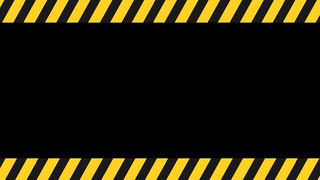 Blinking Warning Alert loop animation. Warning  with caution tape animation. 4k video animated