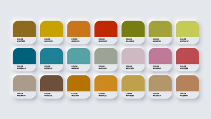 Color Palette, Procreate Color Swatches in RGB, HEX Colors, Bright Colour in HEX Codes Catalog, Paint Color Palette, Colorful Tones Pantone for Digital Art	