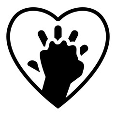 Hand pose CPR solid glyph icon