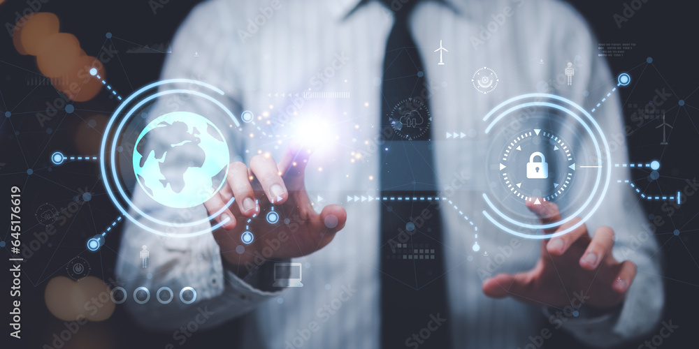 Poster global internet connection application technology for business and digital marketing ,finance and ba