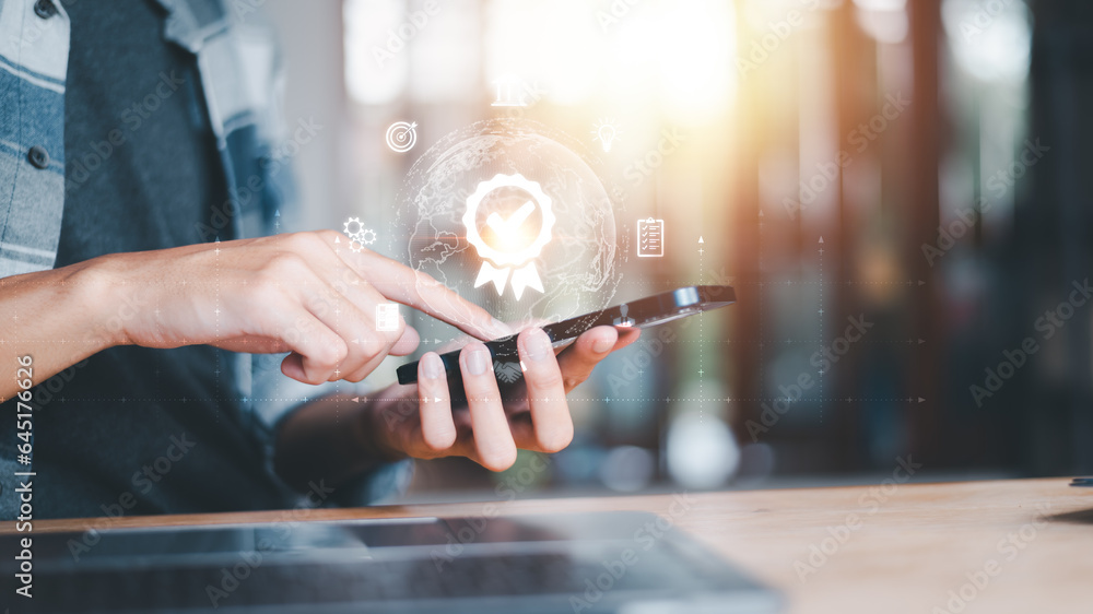 Poster global internet connection application technology for business and digital marketing ,finance and ba