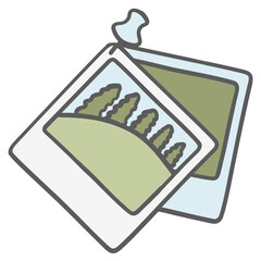 landscape polaroid photo illustration