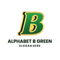 alphabet b green gold logo