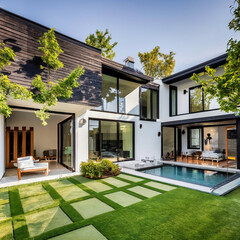 Fototapeta na wymiar modern house style Asian-inspired