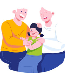 Grandparent's Day Character Illustration