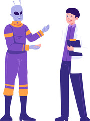 UFO Day Character Illustration