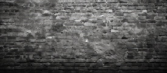 Old brick wall texture background in black and white.