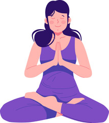 Yoga Day Character Illustration