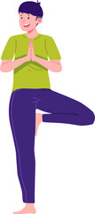 Obraz na płótnie Canvas Yoga Day Character Illustration
