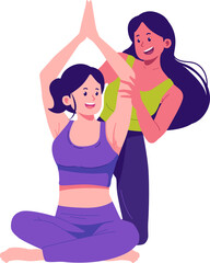 Yoga Day Character Illustration