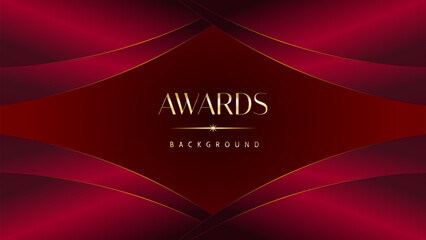 Red maroon golden royal awards graphics background. Golden sidelines. Modern template grand luxury premium corporate abstract design template trophy banner certificate.