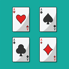 four aces playing cards