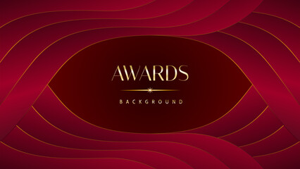 Red maroon golden royal awards graphics background. Golden sidelines. Modern template grand luxury premium corporate abstract design template trophy banner certificate.