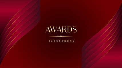 Red maroon golden royal awards graphics background. Golden sidelines. Modern template grand luxury premium corporate abstract design template trophy banner certificate.