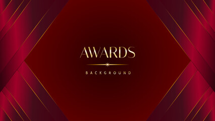 Red maroon golden royal awards graphics background. Golden sidelines. Modern template grand luxury premium corporate abstract design template trophy banner certificate.