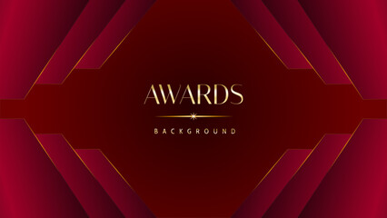 Red maroon golden royal awards graphics background. Golden sidelines. Modern template grand luxury premium corporate abstract design template trophy banner certificate.