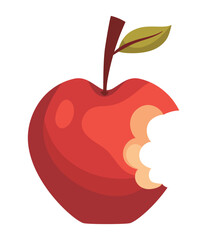 bitten apple fruit icon