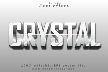 Crystal Editable Text Effect 3D Emboss Luxury Style