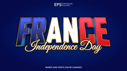 france editable texct effect with france flag pattern style suitable for poster design on france independence day event, holiday or feast day