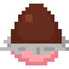 Pixel art cartoon easter egg chocolate