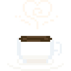 Pixel art coffee cup