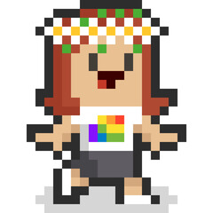 Pixel art cartooon lgbt character 2