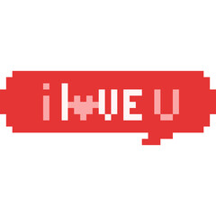 Pixel art i love you speech balloon