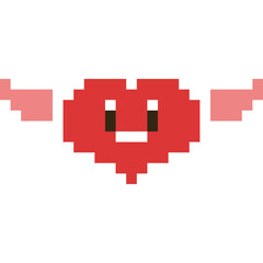 Obraz premium Pixel art red heart character 