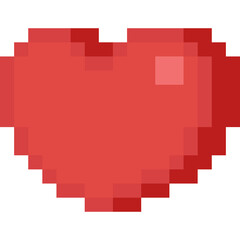 Pixel art red heart icon 3