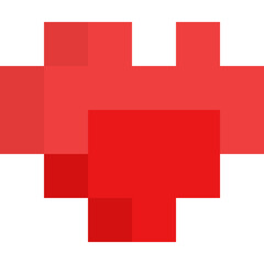 Pixel art red heart icon 7