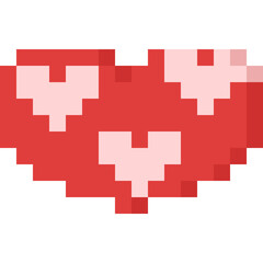 Pixel art red heart icon 9