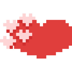 Fototapeta premium Pixel art red heart icon 13