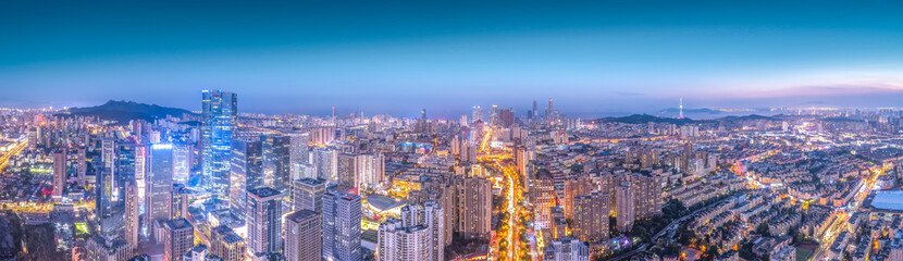Fototapeta na wymiar Aerial photography of modern urban architectural landscape in Qingdao, China