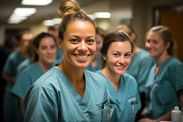 group of staff in hospital