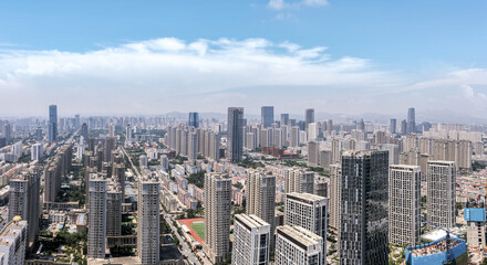 Fototapeta na wymiar Aerial photography of modern urban architectural landscape in Rizhao, China