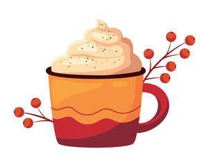 chocolate cup autumn leaf icon