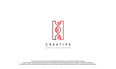 DNA logo design template.icon for science technology