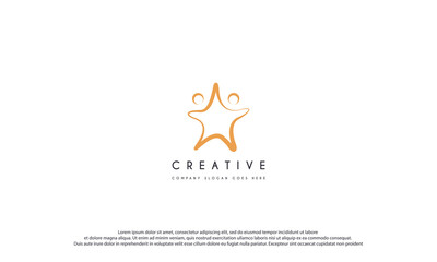 Hand reach sky logo design vector illustration. Foundation logo design. Suitable for business and community logos isolated on white background