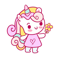 Fototapeta premium Cute Unicorn Horse Cartoon Image Decoration Paper Gift colorful cute popular decorative paper pictures fashion clothes children adults boys and girls hand drawn seamless